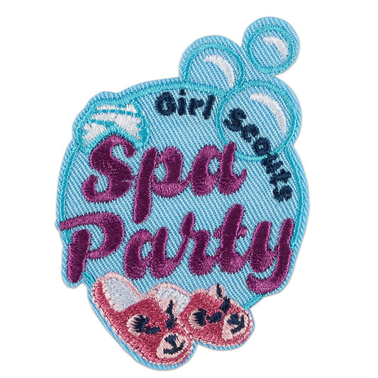 Girl Scout Spa Party Slippers Iron On Fun Patch