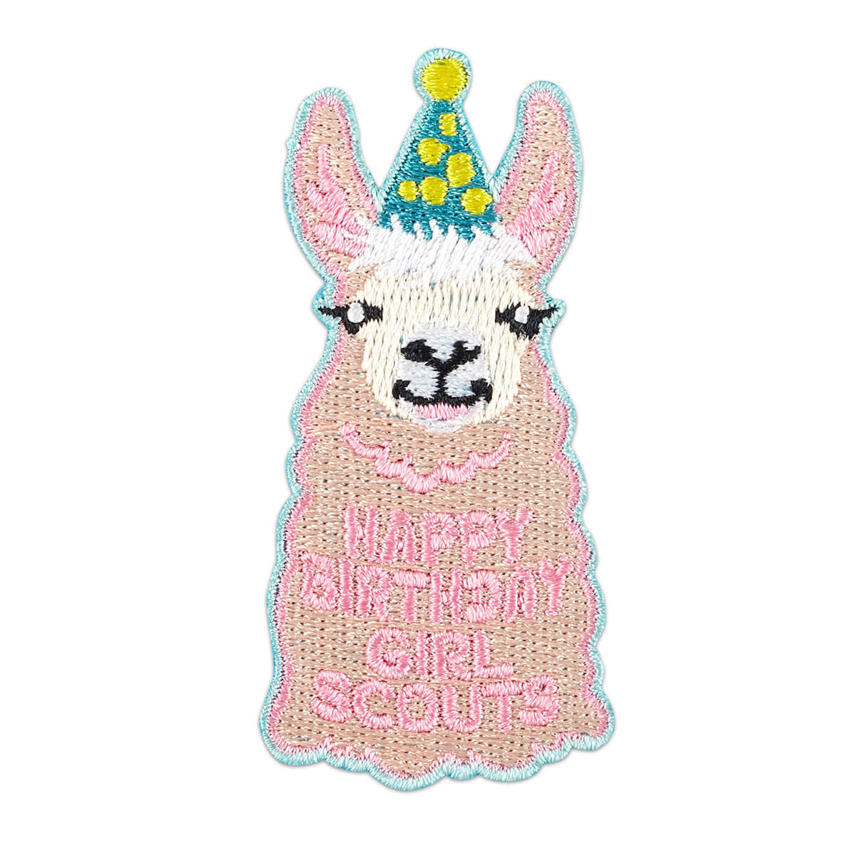 Girl Scouts Happy Birthday Llama Iron On Fun Patch