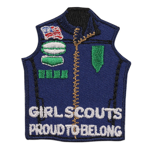 Girl Scouts Adult Vest With Insignia Iron On Fun Patch