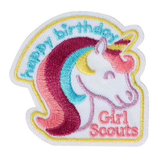 Girl Scouts Unicorn Happy Birthday Iron On Fun Patch