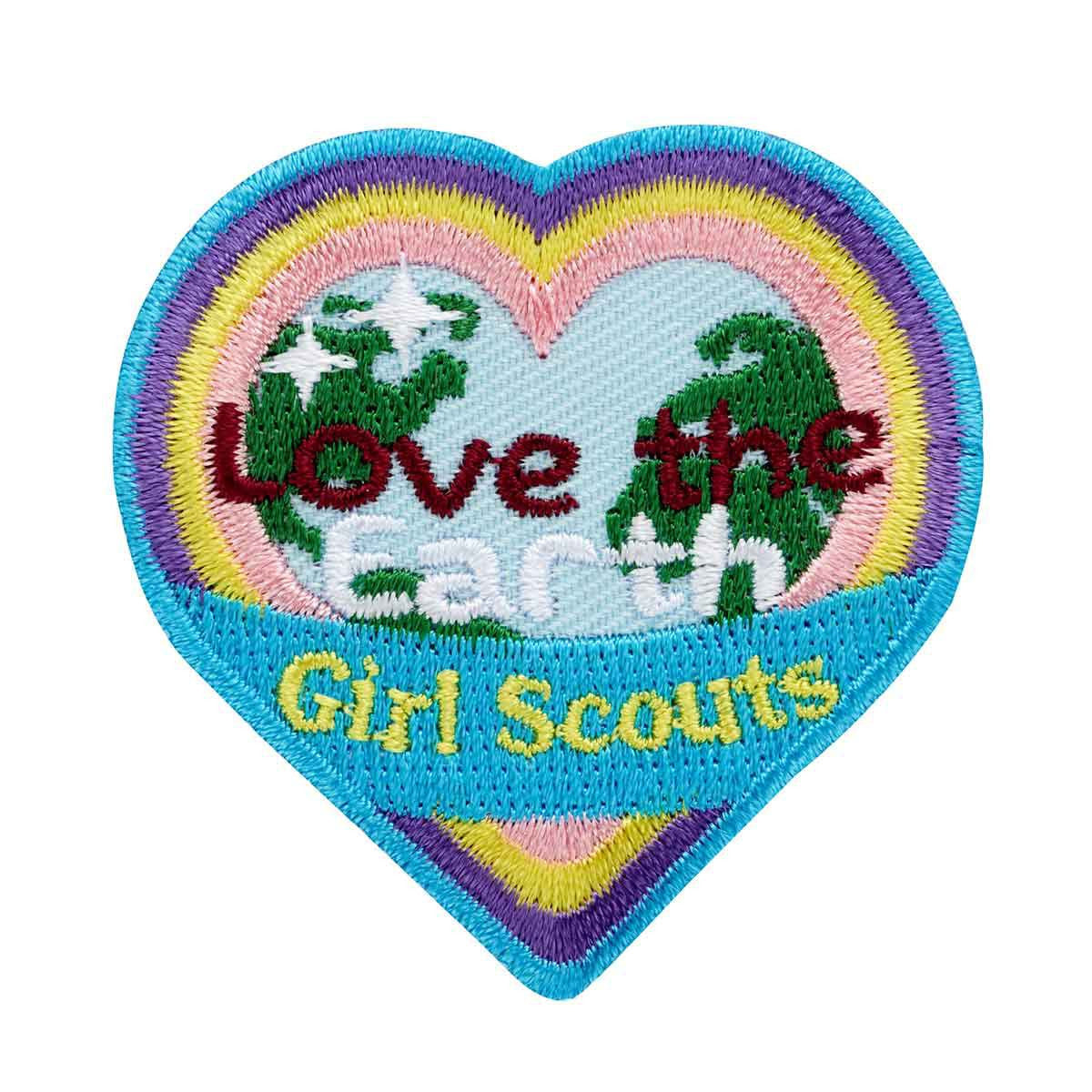 Girl Scouts Love The Earth Heart Iron On Fun Patch