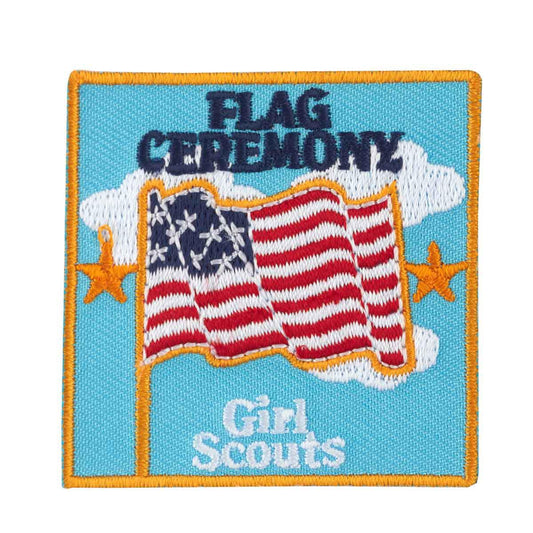 Girl Scouts Flag Ceremony Sky Iron On Fun Patch