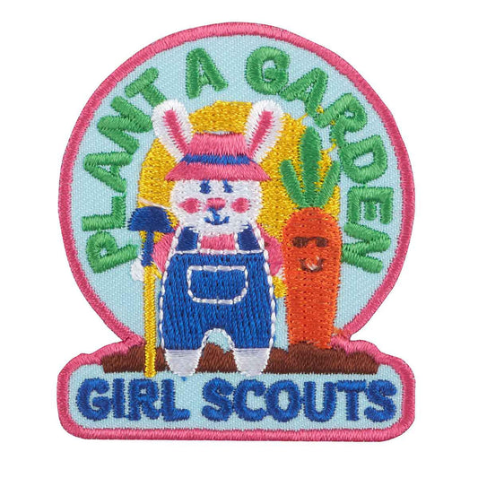 Girl Scouts Plant A Garden Bunny Iron On Fun Patch