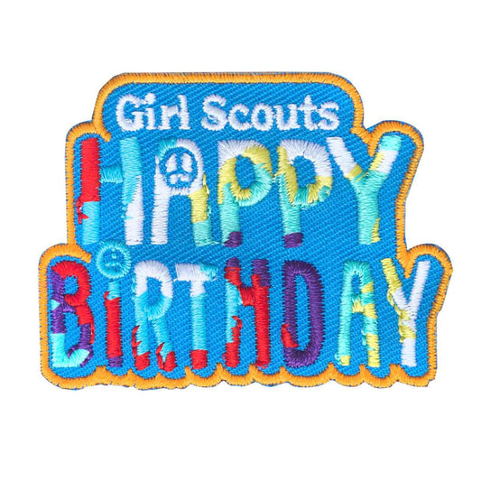 Girl Scouts Happy Birthday Tie Dye Iron On Fun Patch