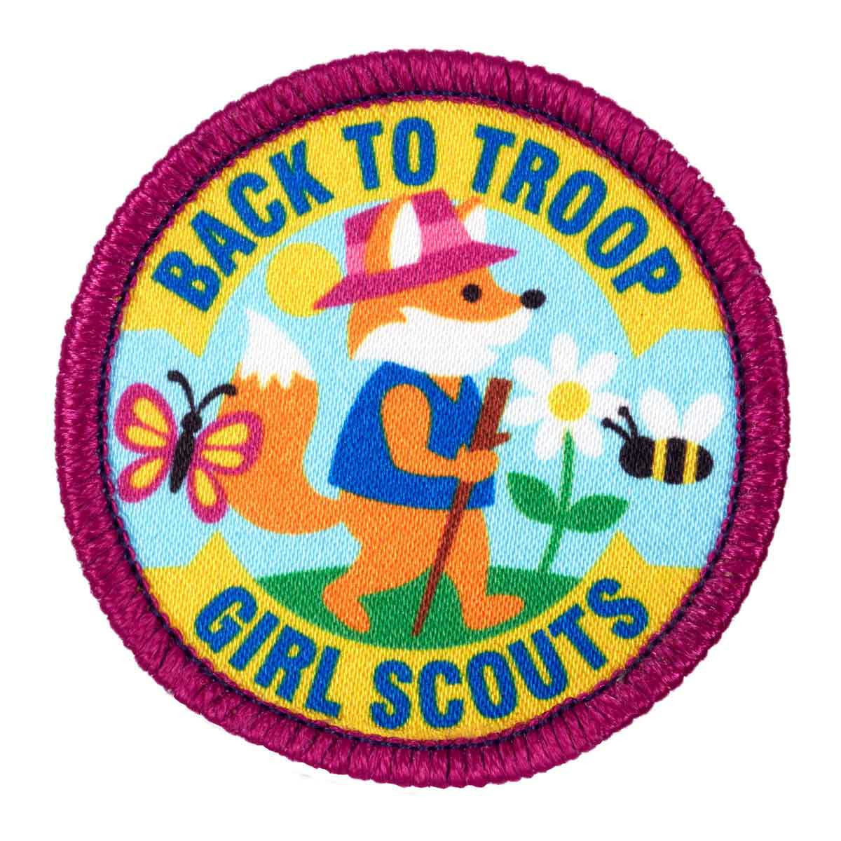 Back To Troop Fox Iron-On Patch