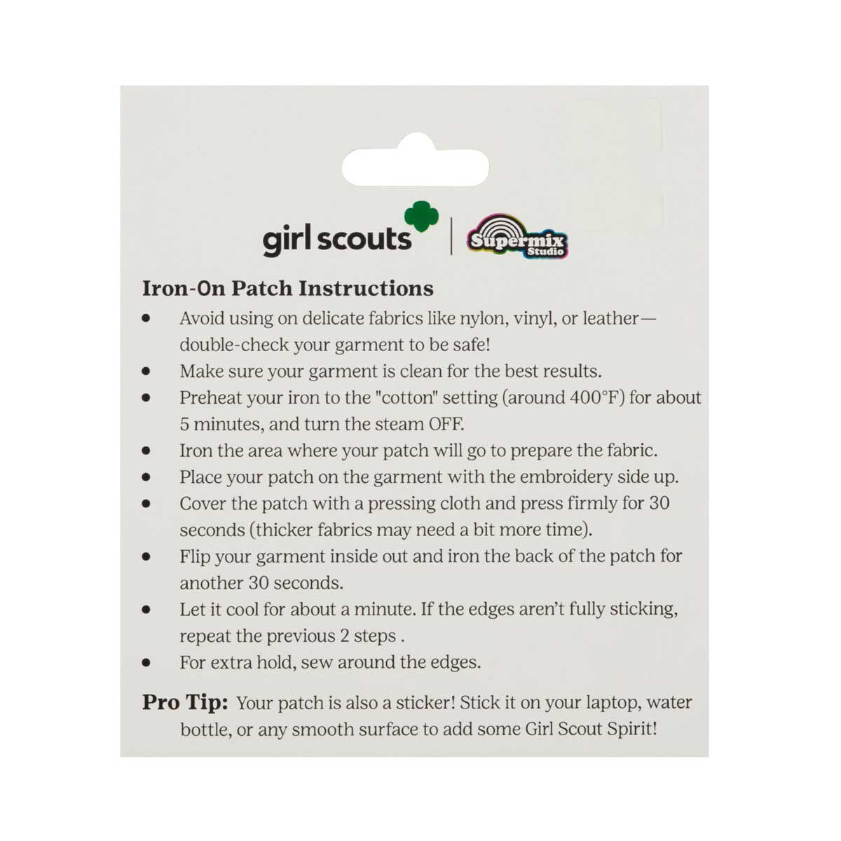 Girl Scouts Girl Scouts x Supermix Studio Thank You Volunteer Heart Iron-On Super Fun Patch - 58928