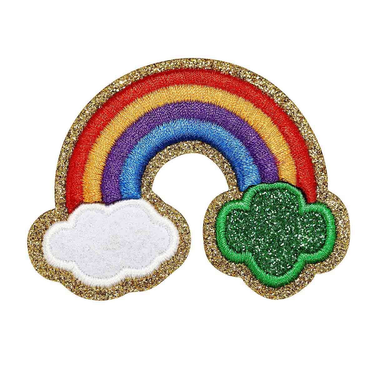 Girl Scouts x Supermix Studio Bridging Trefoil Rainbow Iron-On Super Fun Patch 58989