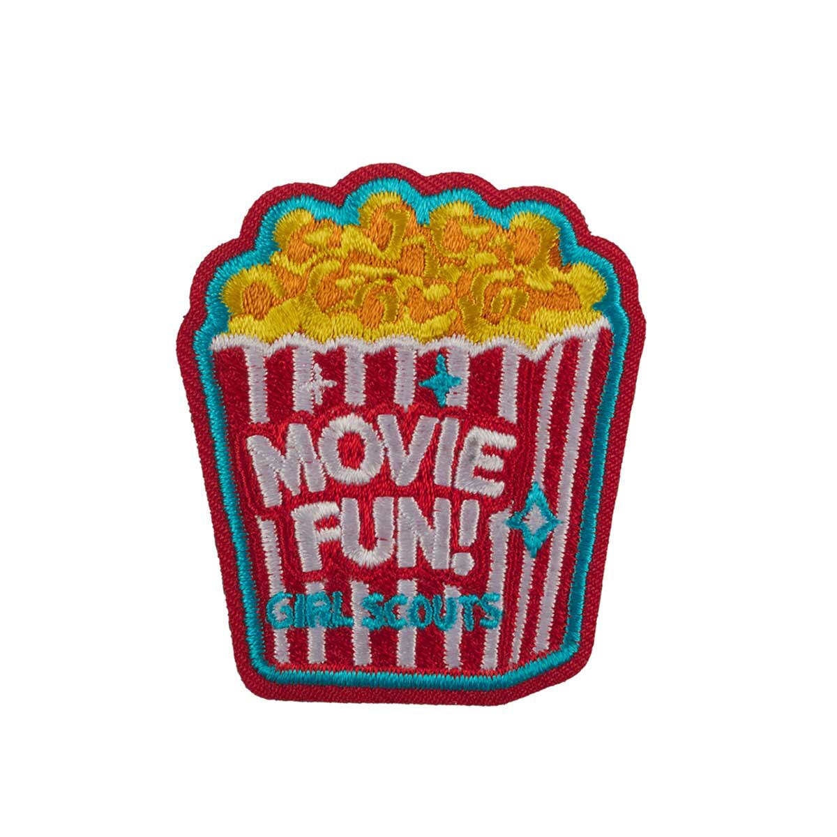 Movie Fun Popcorn Iron-On Patch