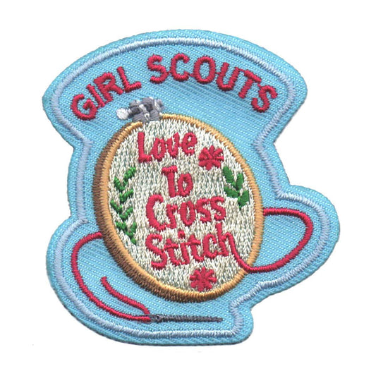Girl Scouts Love to Cross Stitch Iron-On Patch - 59024