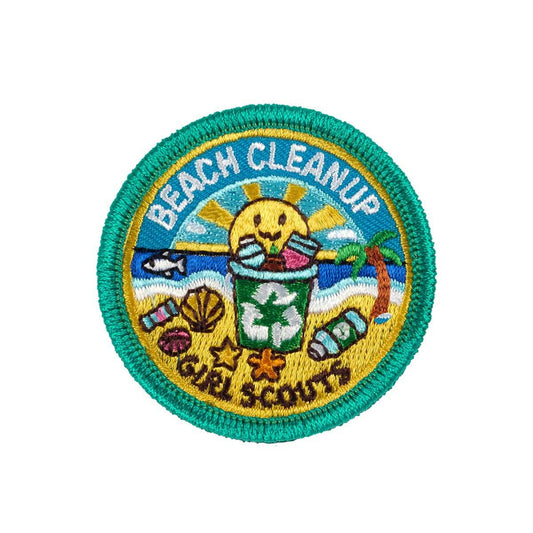 Girl Scouts Beach Clean Up Iron-On Patch - 59042