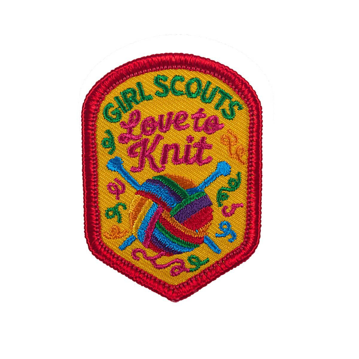 Girl Scouts Love to Knit Iron-On Patch - 59083