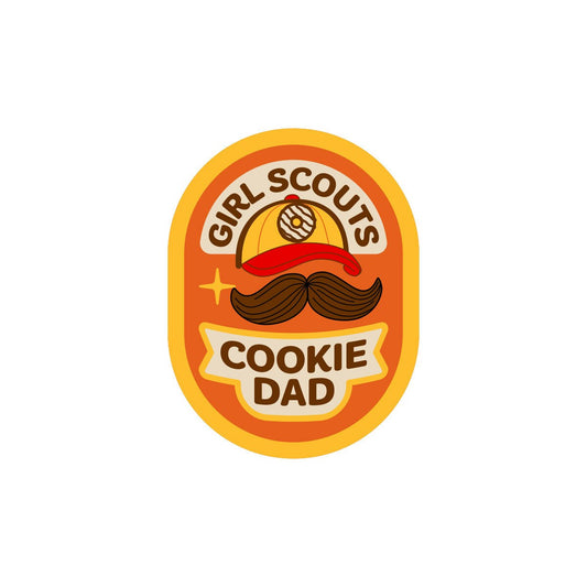 Girl Scouts Cookie Dad Mustache Iron-On Patch