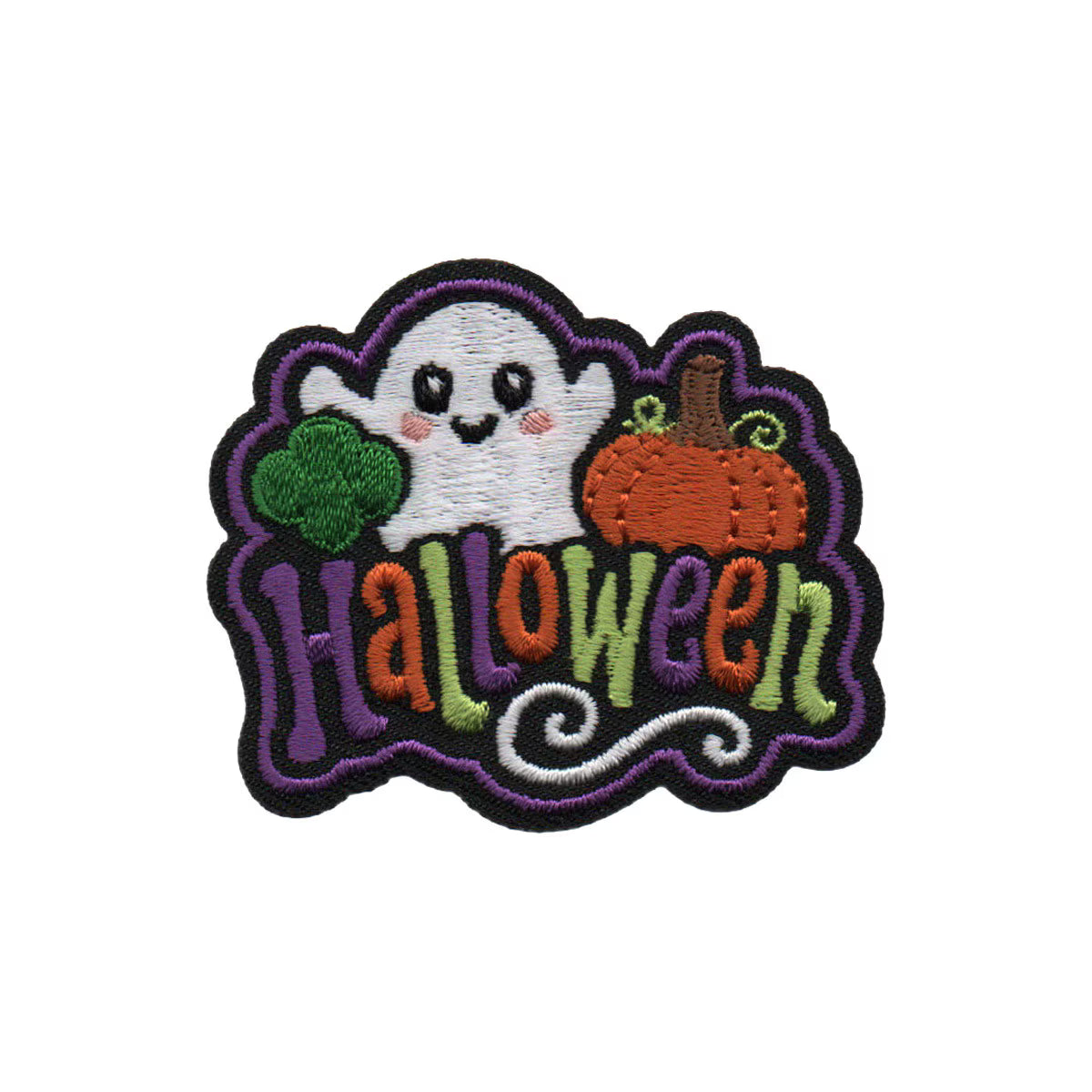 Girl Scouts Halloween Ghost and Pumpkin Iron-On Patch 59094