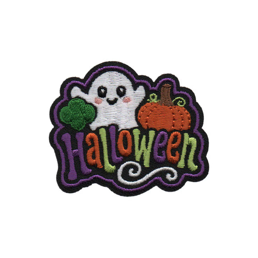 Girl Scouts Halloween Ghost and Pumpkin Iron-On Patch 59094