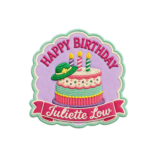 Girl Scouts Happy Birthday JGL Cake Iron-On Patch - 59096