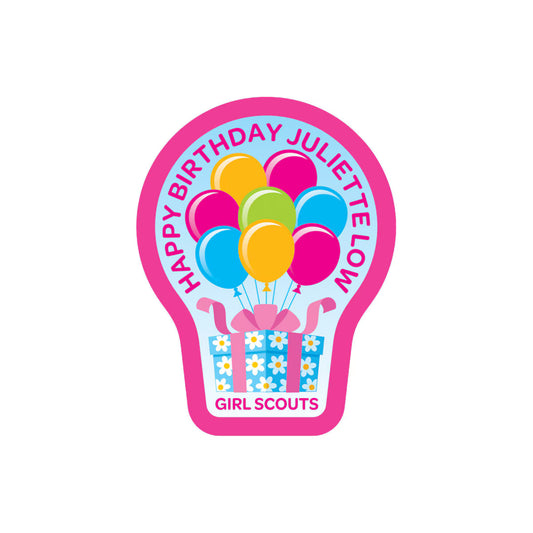 Girl Scouts Happy Birthday JGL Balloons Sew-On Patch - 59097
