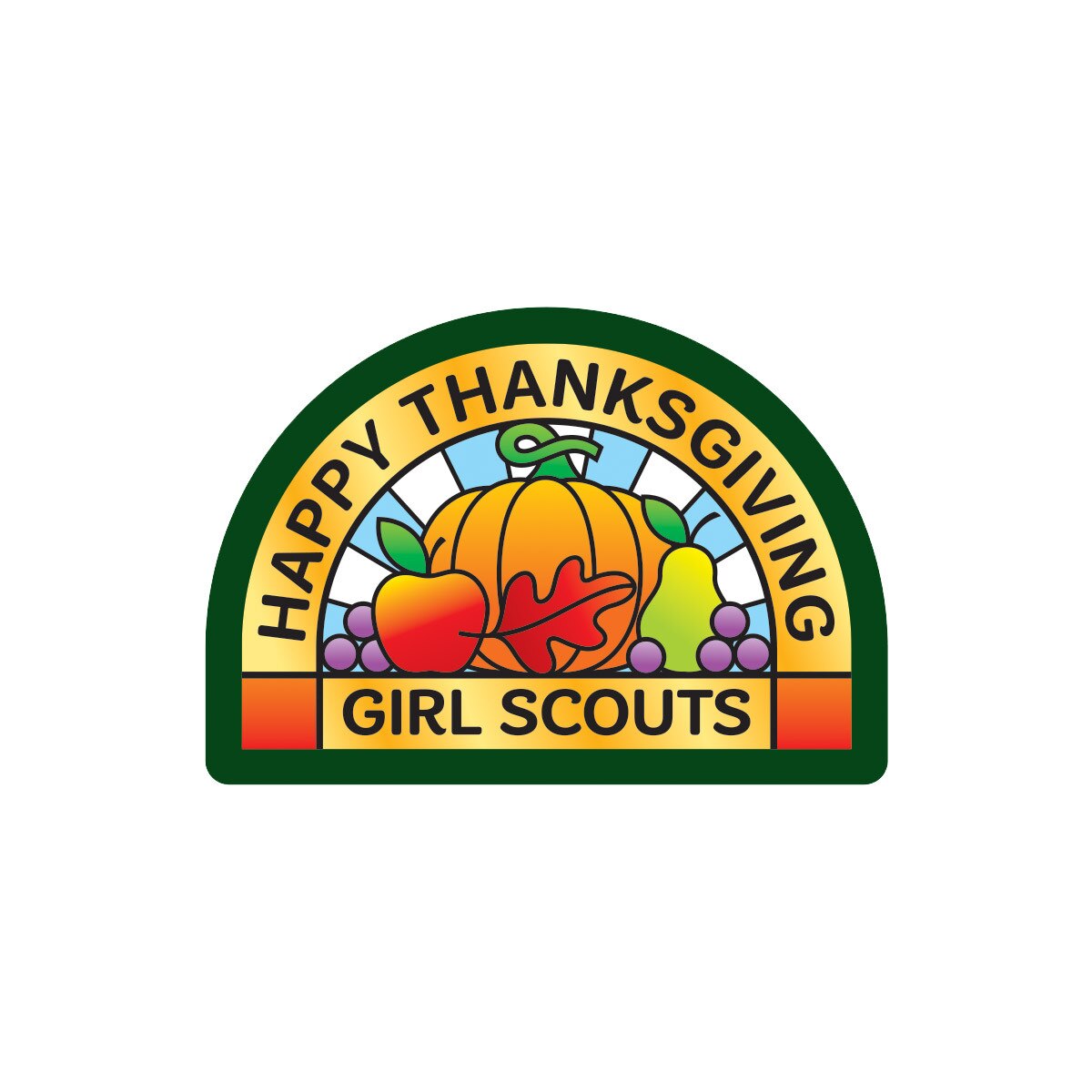 Girl Scouts Thanksgiving Stained Glass Sew-On Patch - 59112