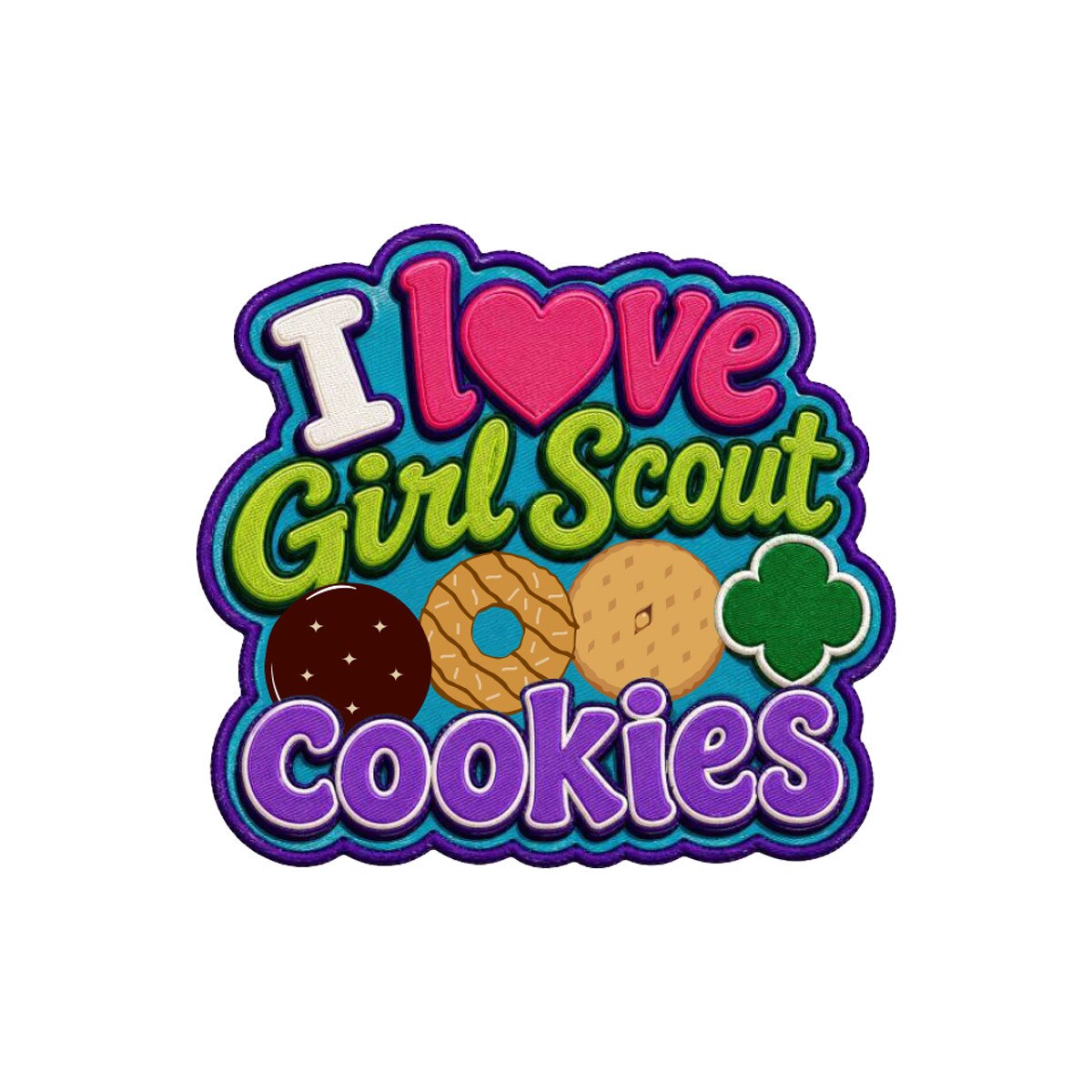 Girl Scouts I Love Girl Scout Cookies Iron-On Patch  - 59180