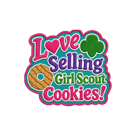 Girl Scouts Love Selling Girl Scout Cookies Iron-On Patch  - 59192