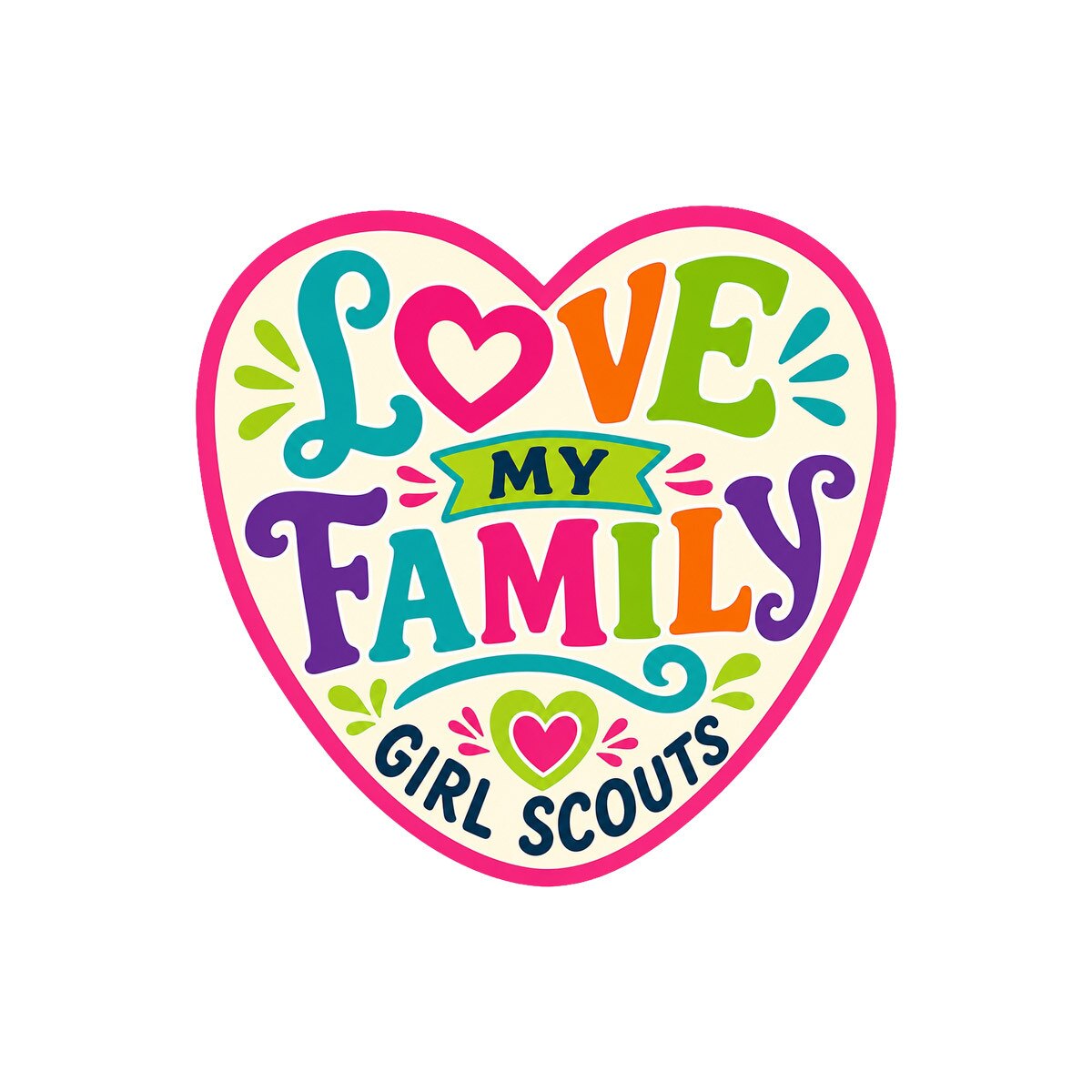 Girl Scouts Love My Family Iron-On Patch - 59196