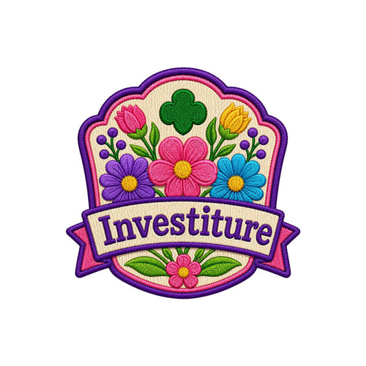Girl Scouts Investiture Floral Iron-On Patch - 59201