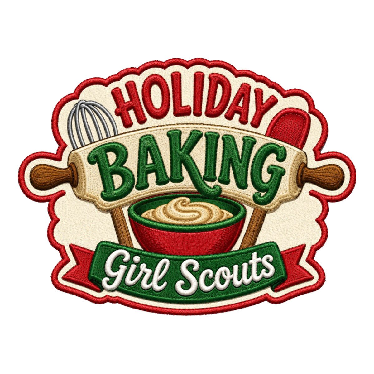 Girl Scouts Holiday Baking Iron-On Patch - 59209