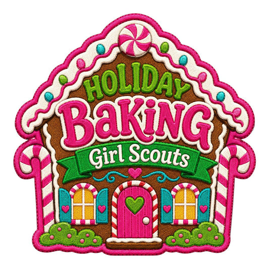 Girl Scouts Holiday Baking Gingerbread Iron-On Patch - 59210