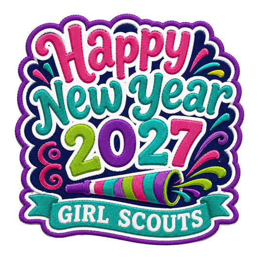 Girl Scouts Happy New Year 2027 Iron-On Patch - 59216