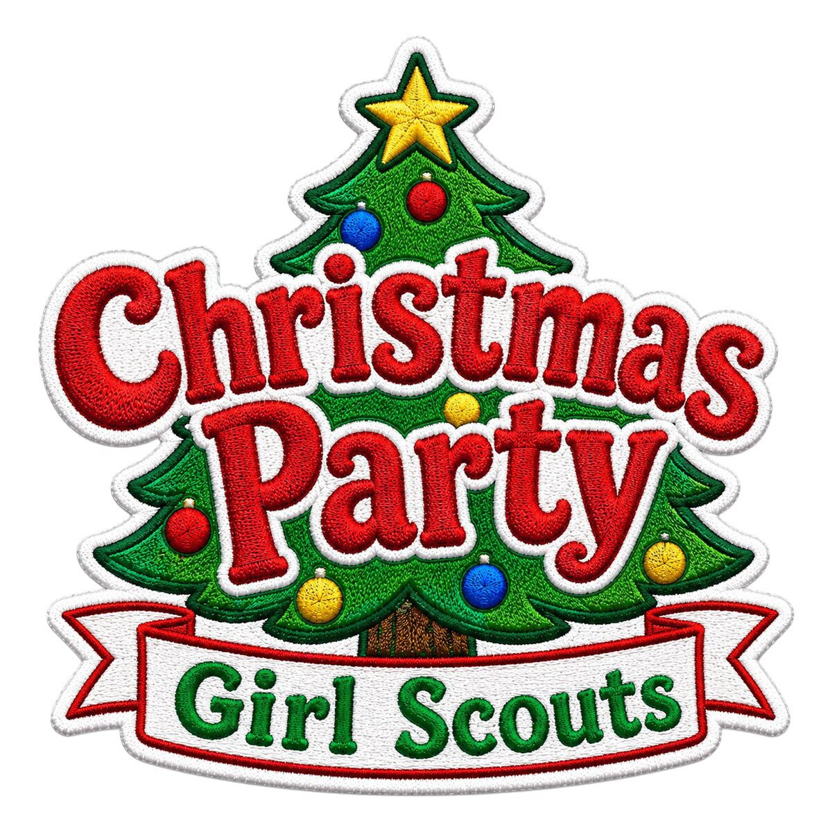 Girl Scouts Christmas Party Iron-On Patch - 59222