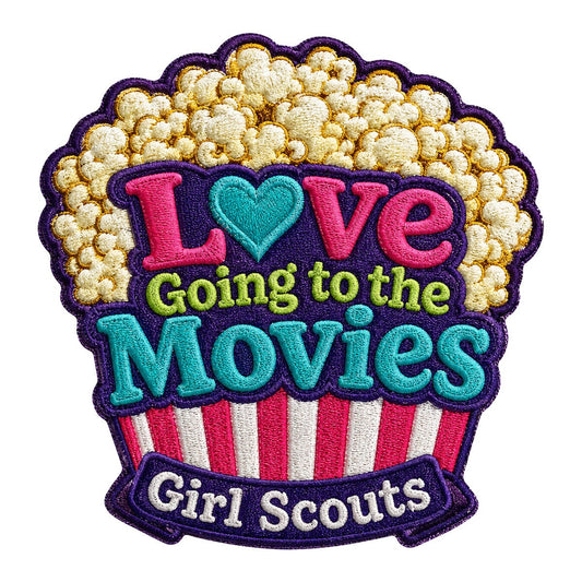 Girl Scouts Love Going to the Movies Iron-On Patch - 59233