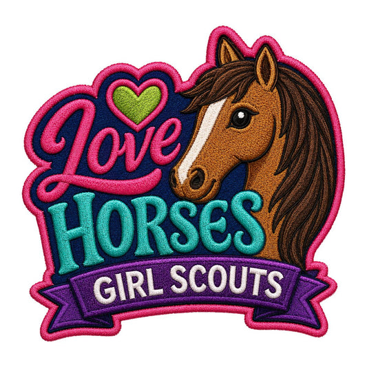 Girl Scouts Love Horses Iron-On Patch - 59234