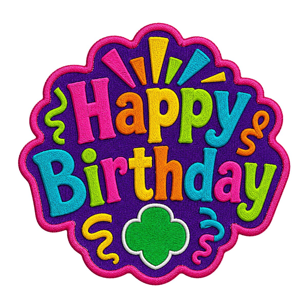 Girl Scouts Happy Birthday Rainbow Iron-On Patch - 59251