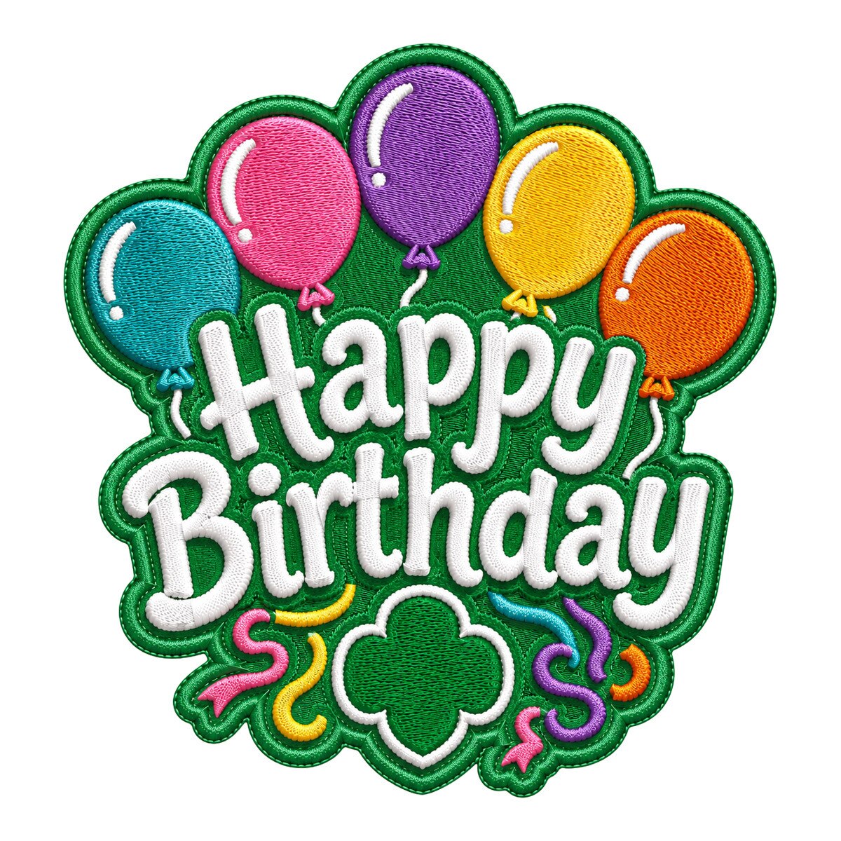 Girl Scouts Happy Birthday Balloons Iron-On Patch - 59253