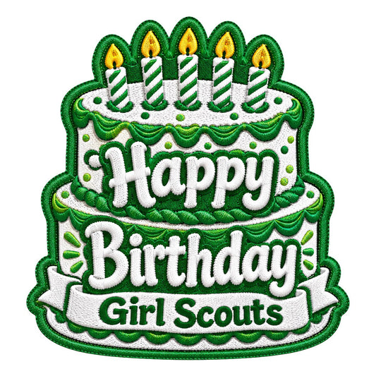 Girl Scouts Happy Birthday Cake Iron-On Patch - 59254