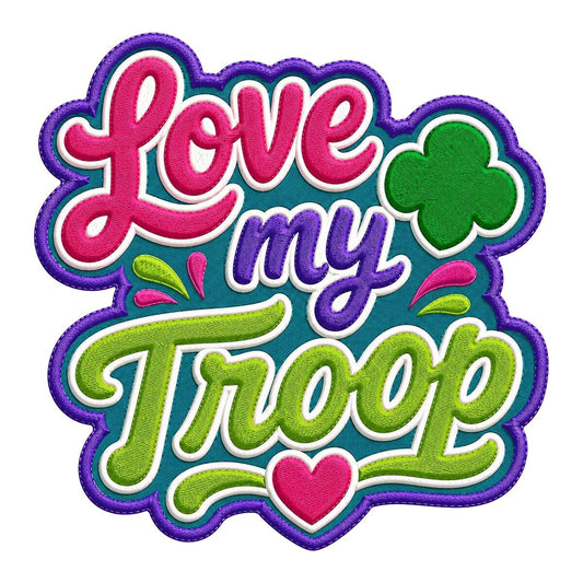 Girl Scouts Love My Troop Iron-On Patch - 59258