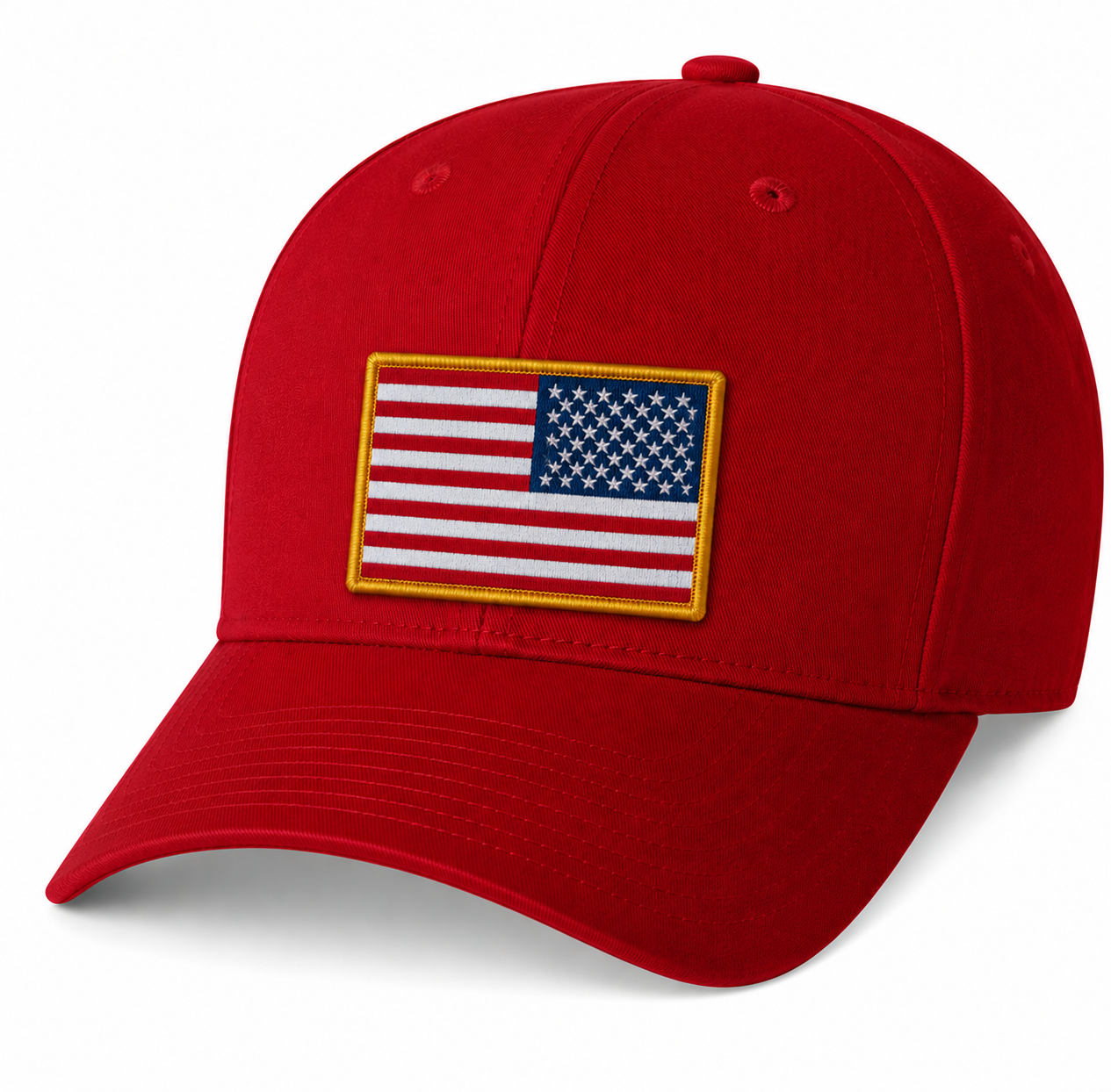 V-Flexfit® Cotton Twill Cap / American Flag Embroidered Patch