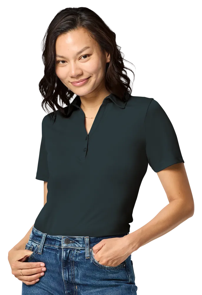 Blue Generation Ladies Recycled Knit Polo-BG6008 - Basics Clothing Store