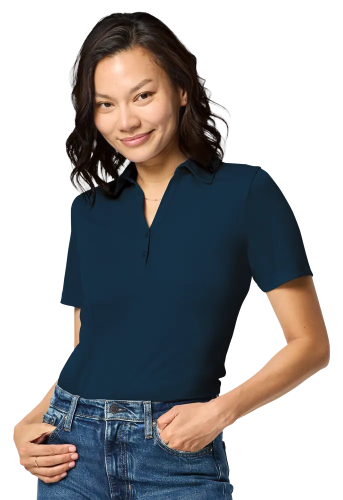 Blue Generation Ladies Recycled Knit Polo-BG6008