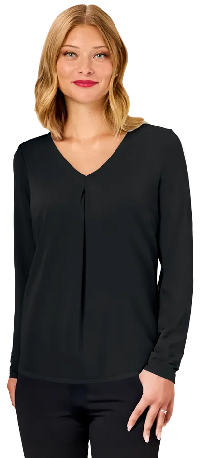 Blue Generation Ladies' Matte Jersey Pleated V-Neck-BG6011