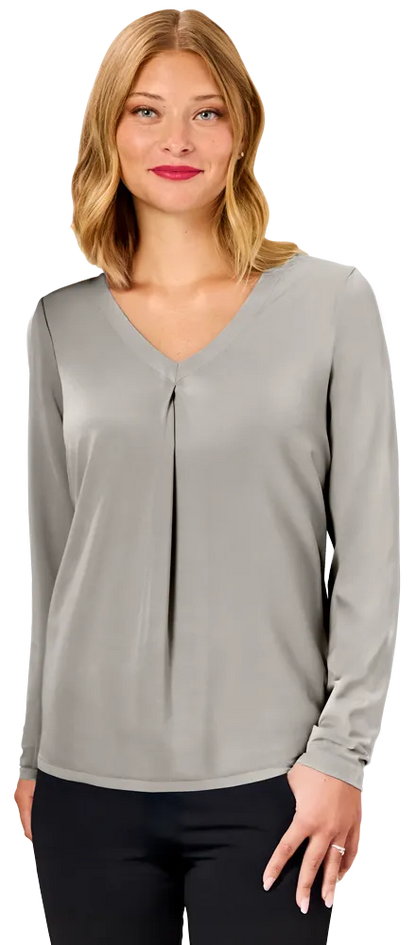 Blue Generation Ladies' Matte Jersey Pleated V-Neck-BG6011