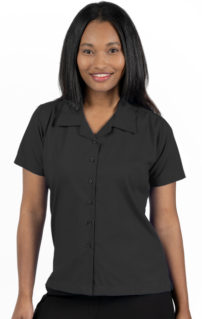 Blue Generation Ladies' Solid Poplin Camp Shirt-BG6100