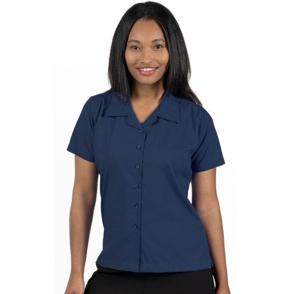 Blue Generation Ladies' Solid Poplin Camp Shirt - BG6100C - Clearance - Navy (XS, S, 3XL)
