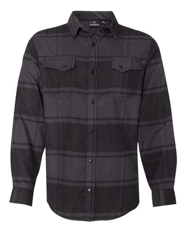 Burnside Yarn-Dyed Long Sleeve Flannel Shirt, Black