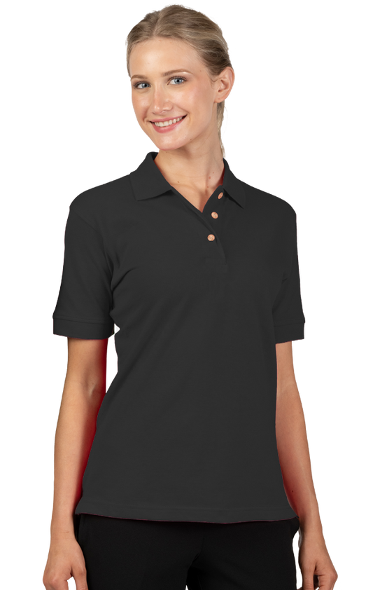 Blue Generation Ladies' 100% Cotton Pique Polo-BG6201 Black