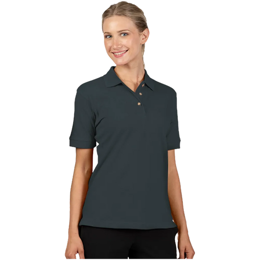 Blue Generation Ladies' 100% Cotton Pique Polo-BG6201 Graphite