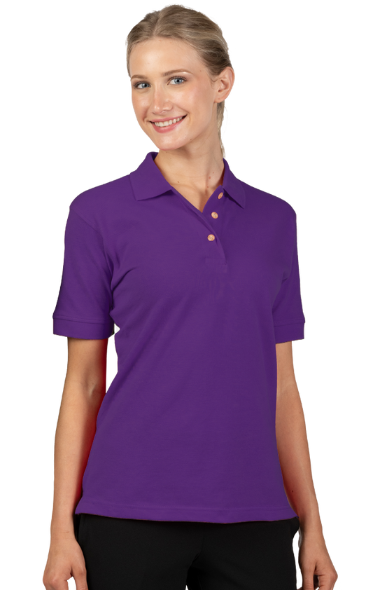 Blue Generation Ladies' 100% Cotton Pique Polo-BG6201 Purple