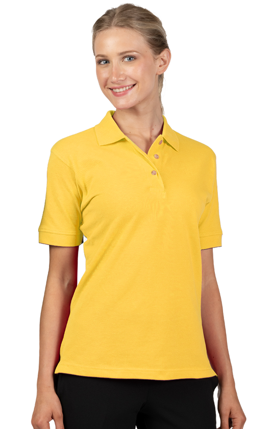 Blue Generation Ladies' 100% Cotton Pique Polo-BG6201  Yellow