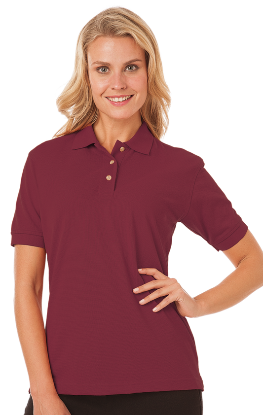 Blue Generation Ladies' Superblend Short-Sleeve Pique Polo-BG6204 -Burgundy