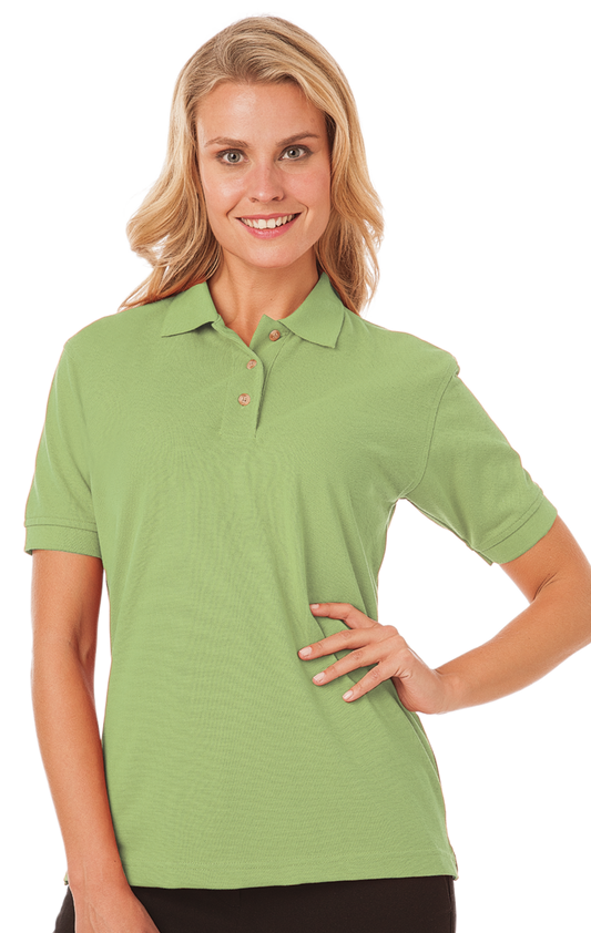Blue Generation Ladies' Superblend Short-Sleeve Pique Polo-BG6204 -Cactus