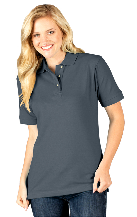 Blue Generation Ladies' Superblend Short-Sleeve Pique Polo-BG6204 -Graphite